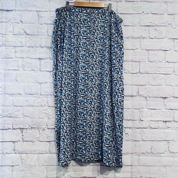 Linden Hill Bohemian Skirt Size XL Long Navy Geometric Slit Vintage Gypsy Boho P - Picture 1 of 7